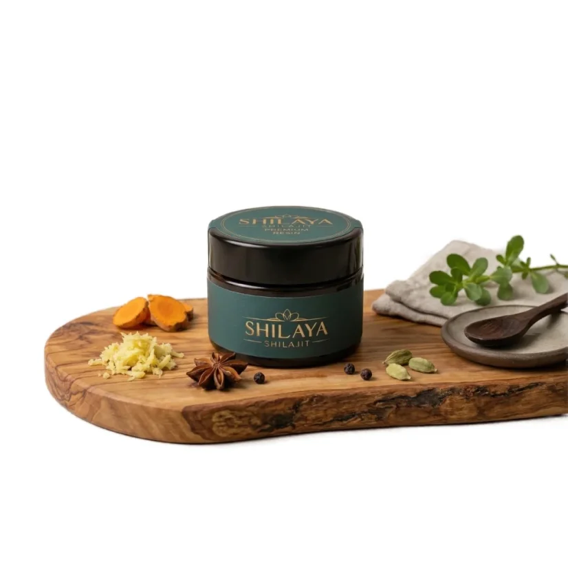 Prémiový himálajský Shilajit (Mumio) pryskyřice 15 g – Shilaya - Varianta: bez lžičky