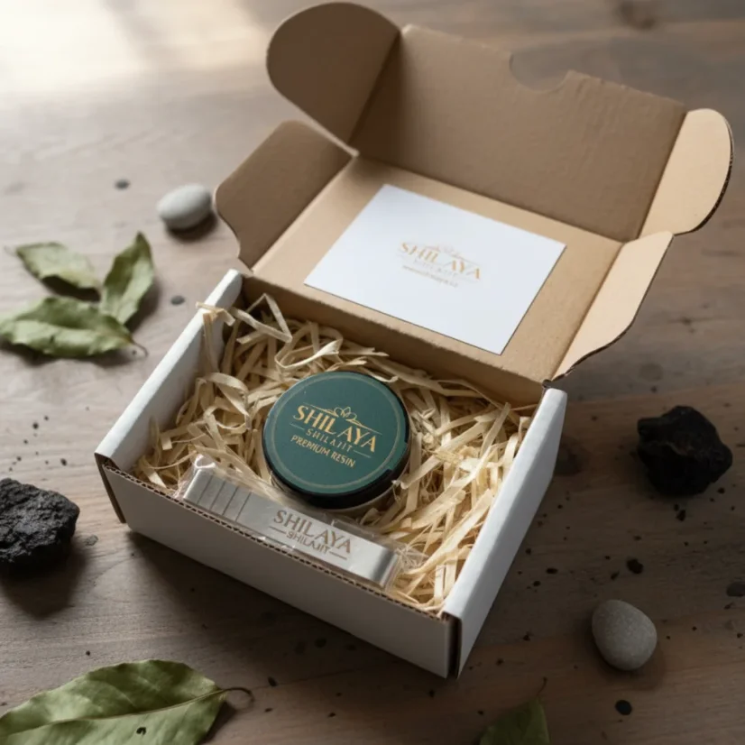 Prémiový himálajský Shilajit (Mumio) pryskyřice 15 g – Shilaya - Varianta: bez lžičky